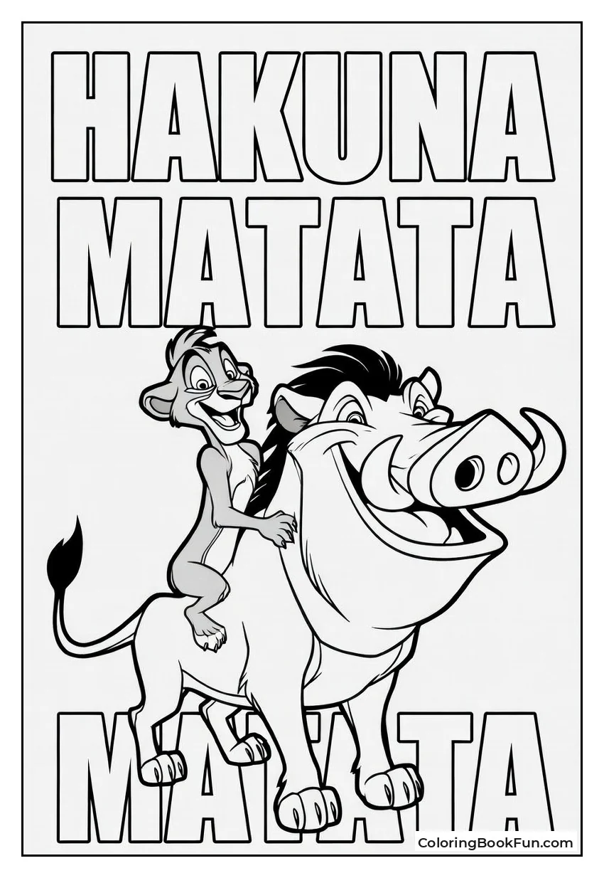 Timon Rides Grinning Pumbaa