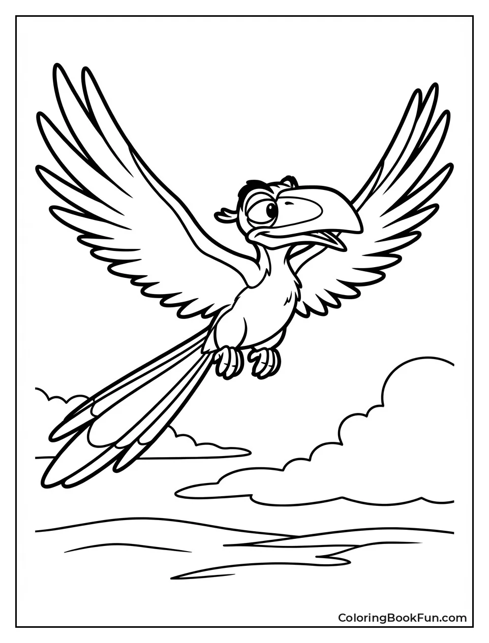 Zazu Soars with Wings Spread