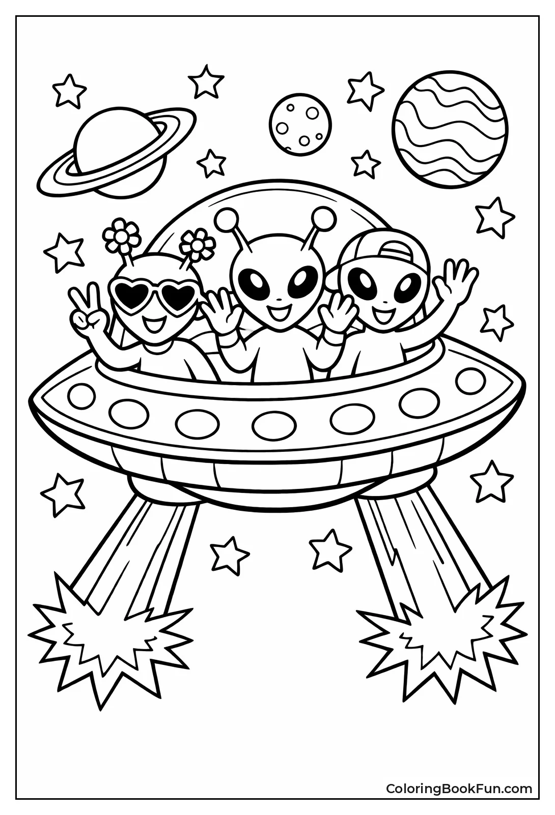 Aliens Wave from UFO