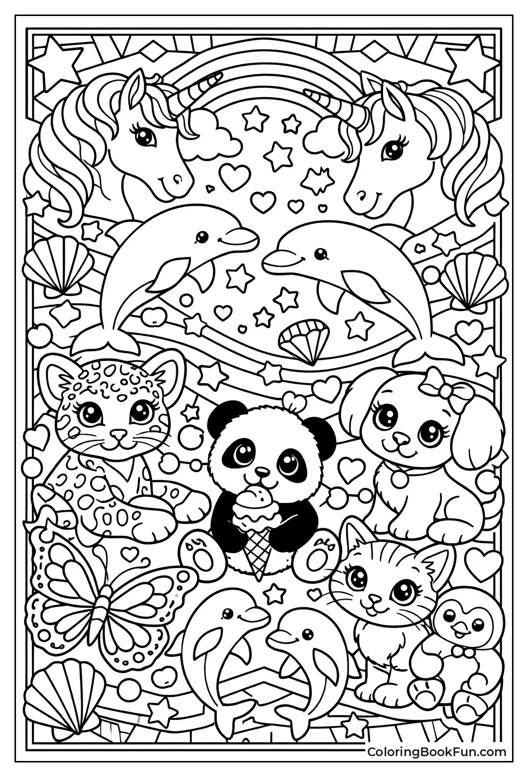 Layered Creatures with Geometric Patterns