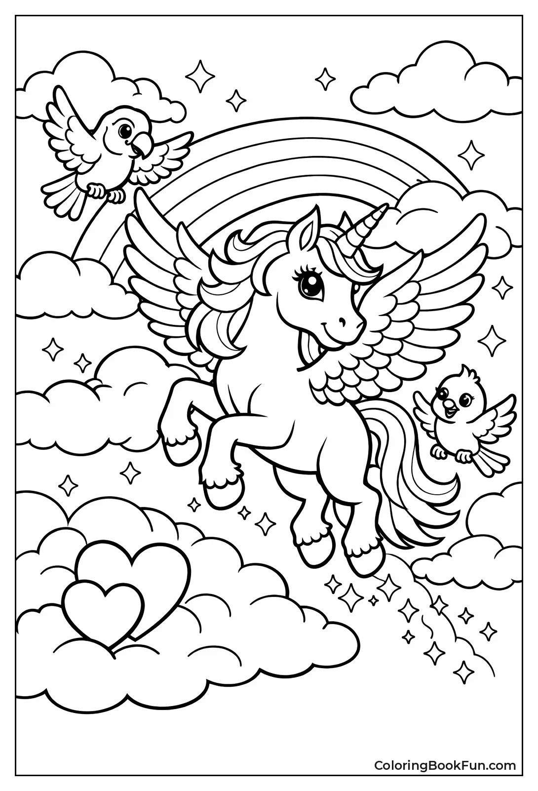 Unicorn Flies with Rainbows