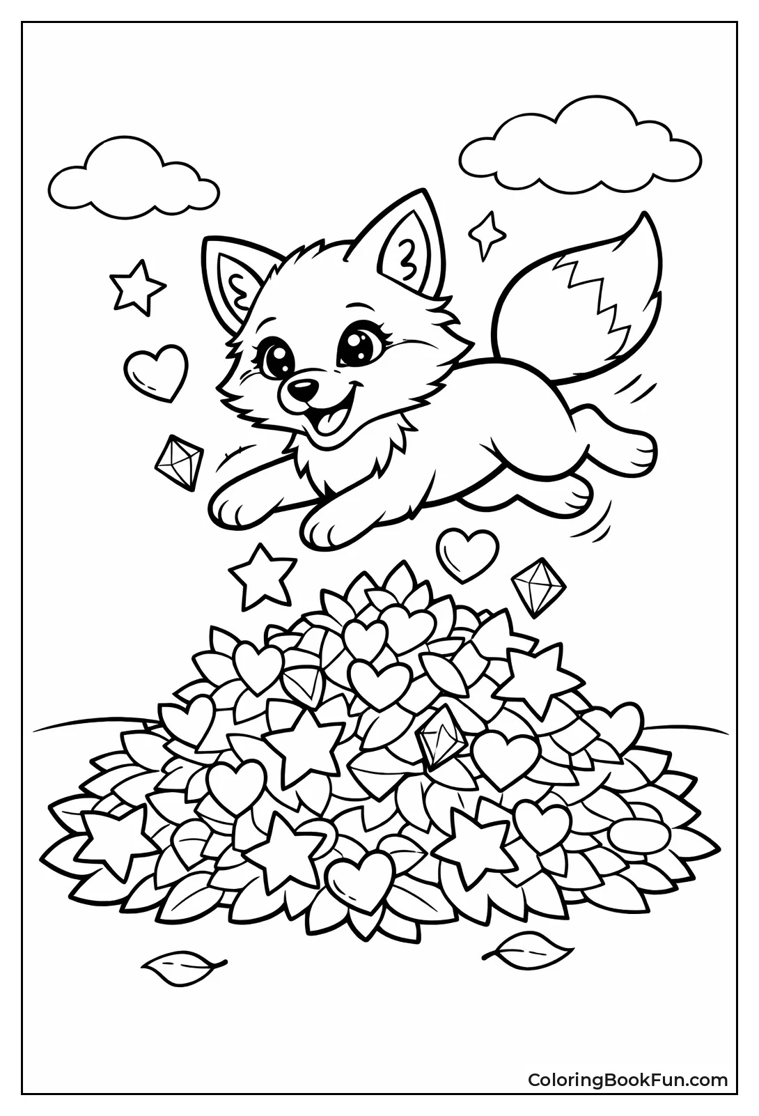 Fox Jumps Star Leaves