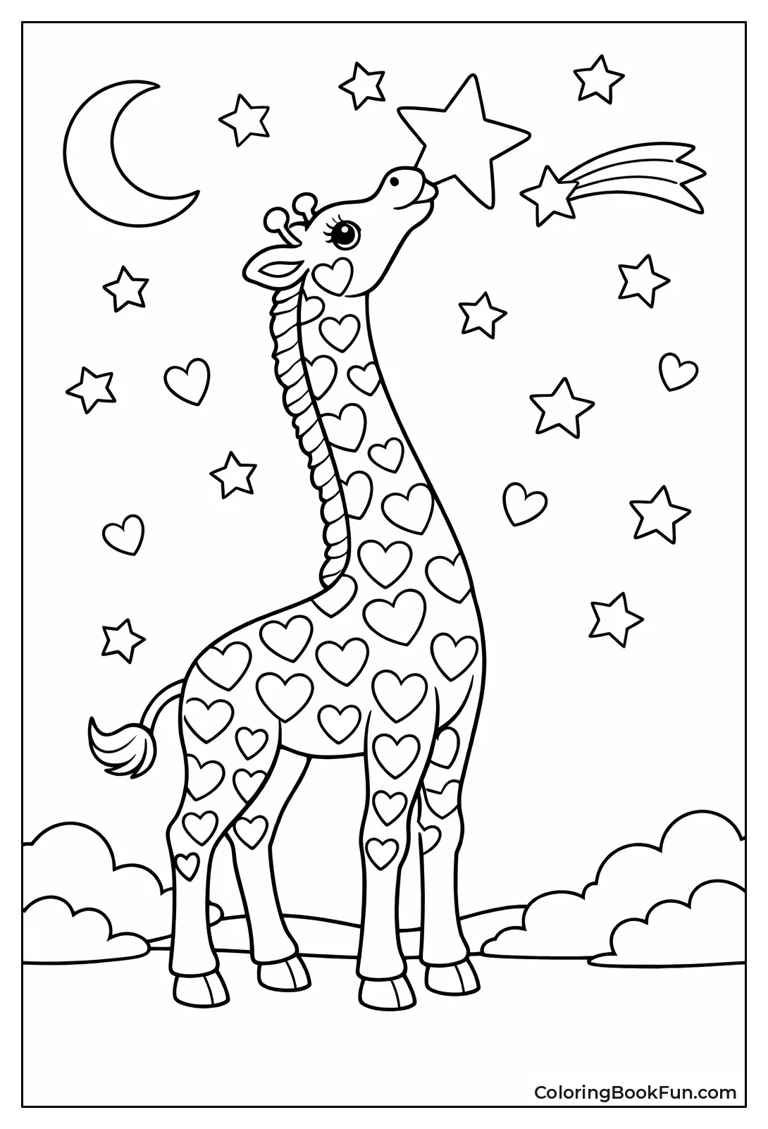 Giraffe Reaches Heart Star