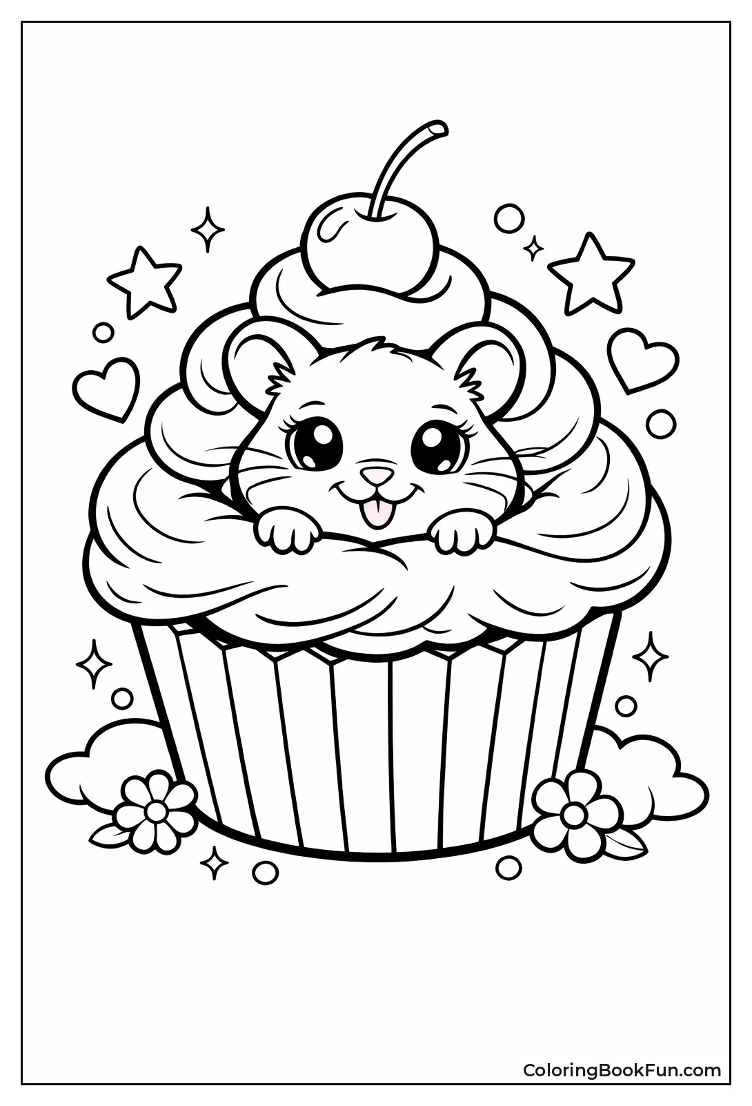Hamster Peeks from Cupcake