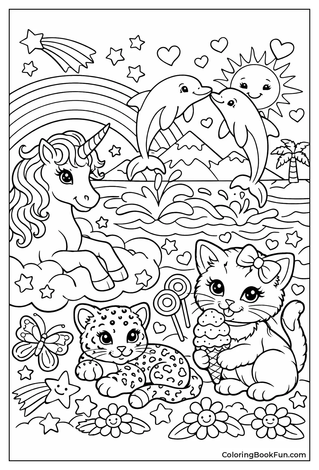 Intricate Animals in Rainbow Patterns