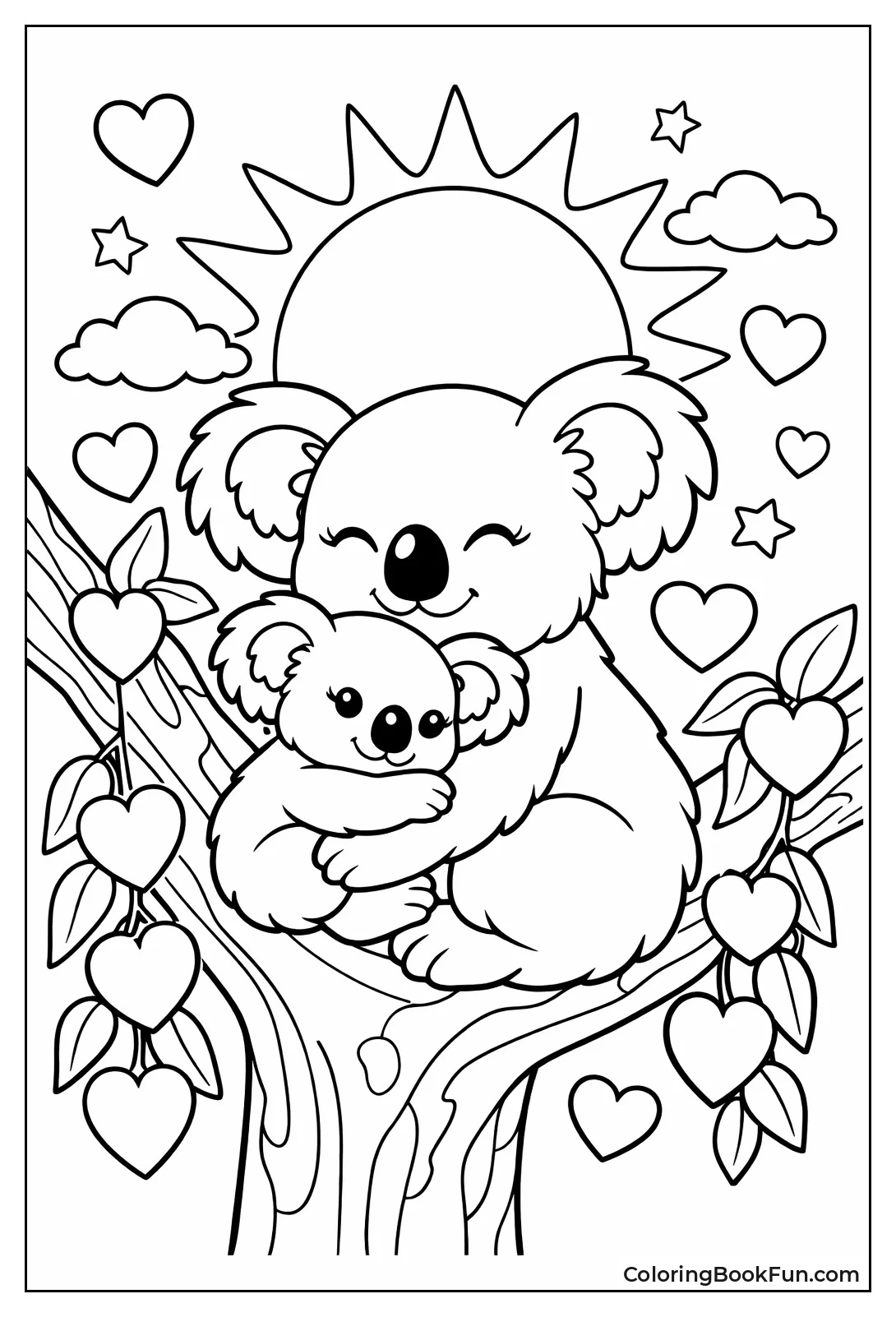 Koala Hugs Baby Heart
