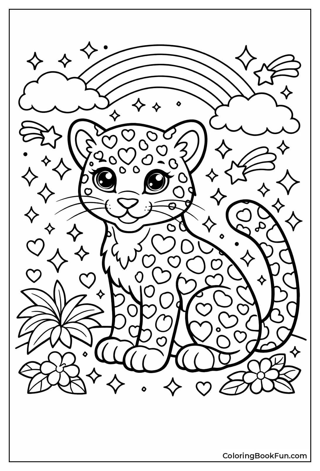Lisa Frank Leopard with Rainbow Spots