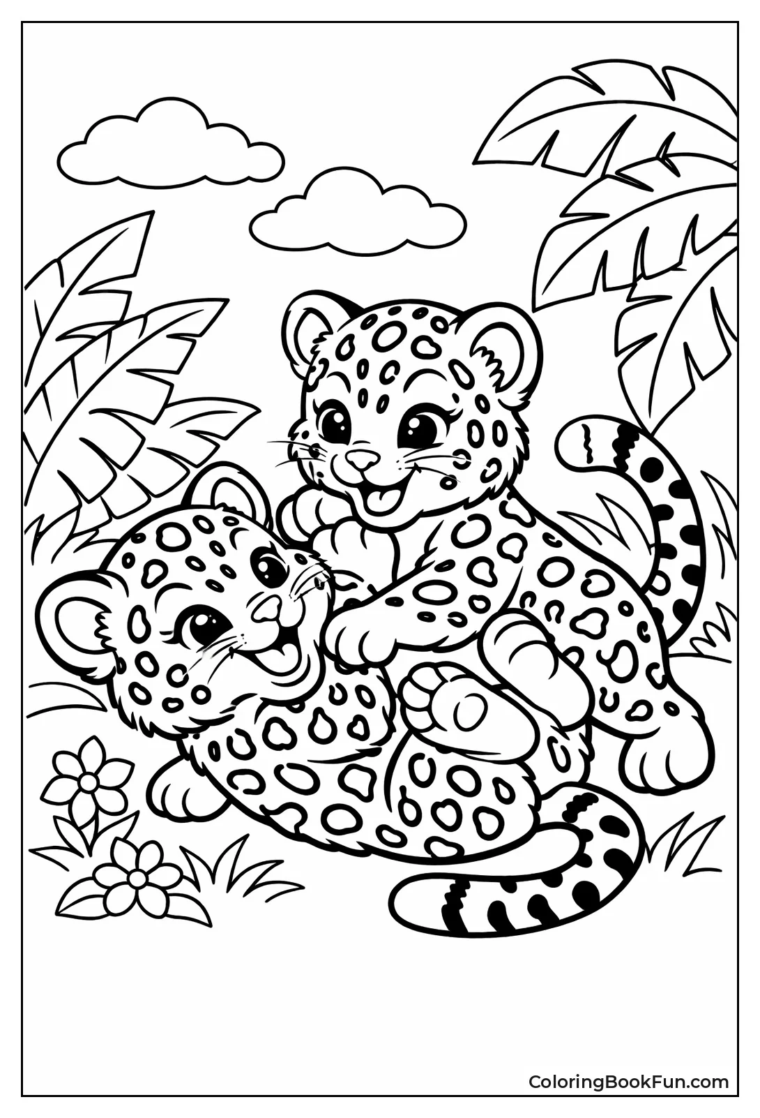 Leopard Cubs Play Fight