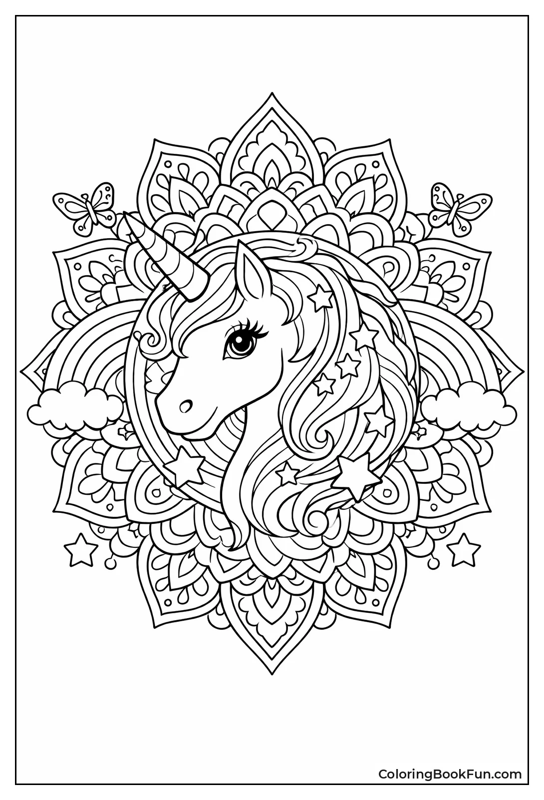 Unicorn Head Mandala