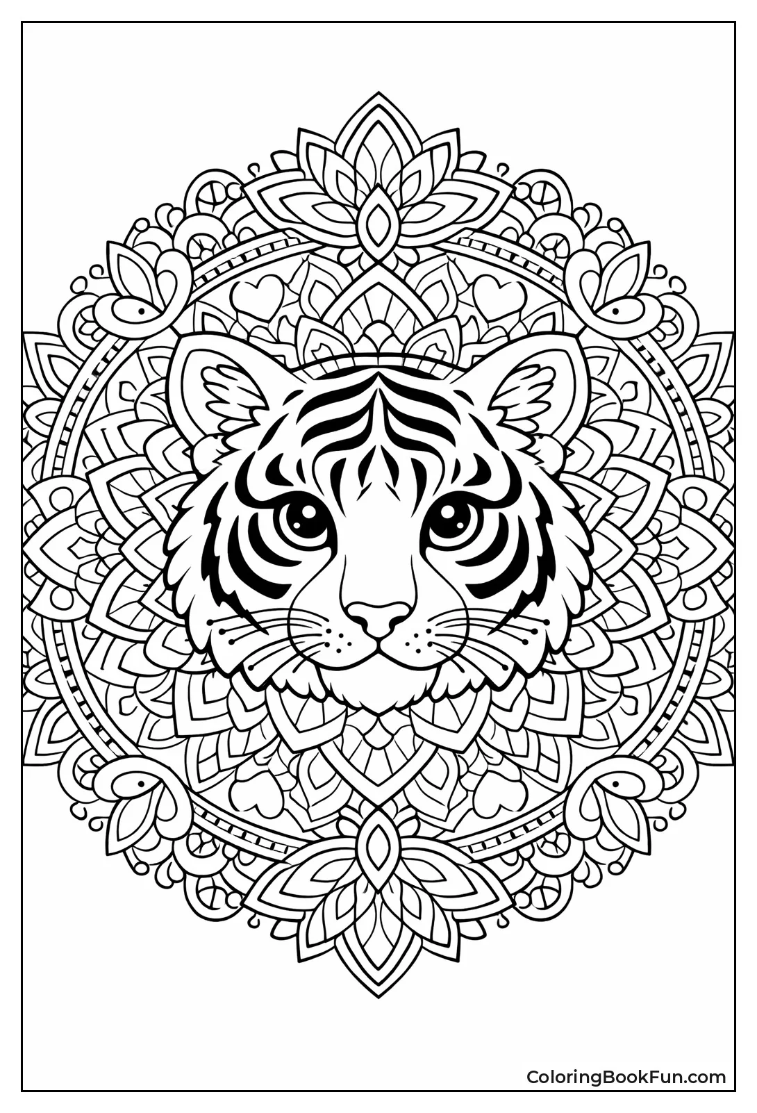 Tiger Neon Mandala