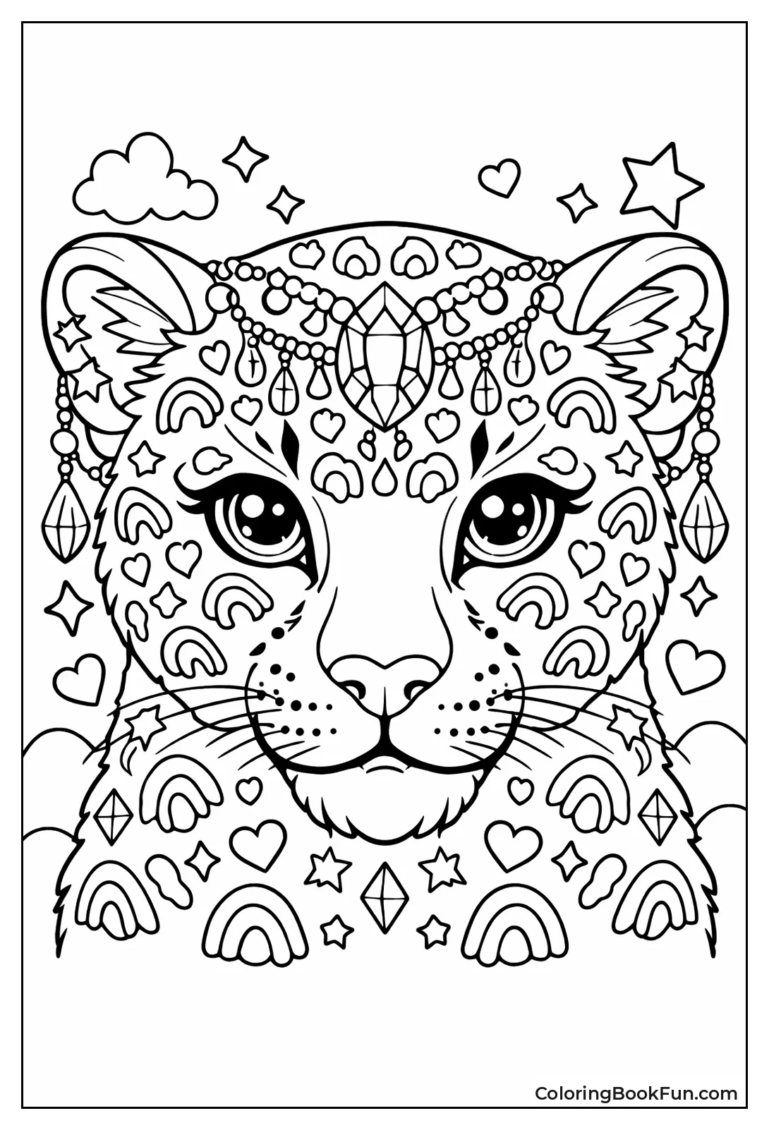 Leopard Face with Jewels