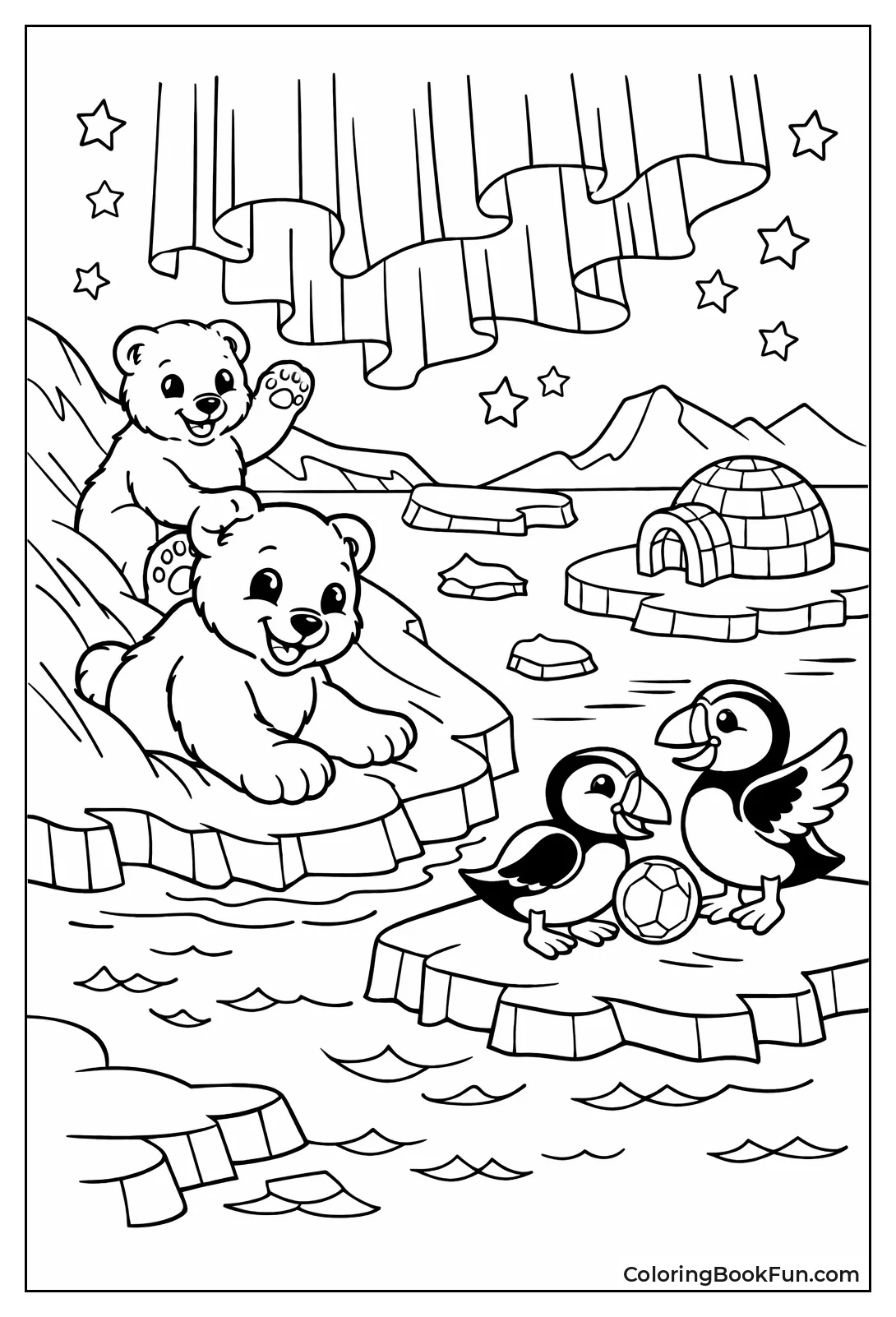 Polar Bears Play Lights