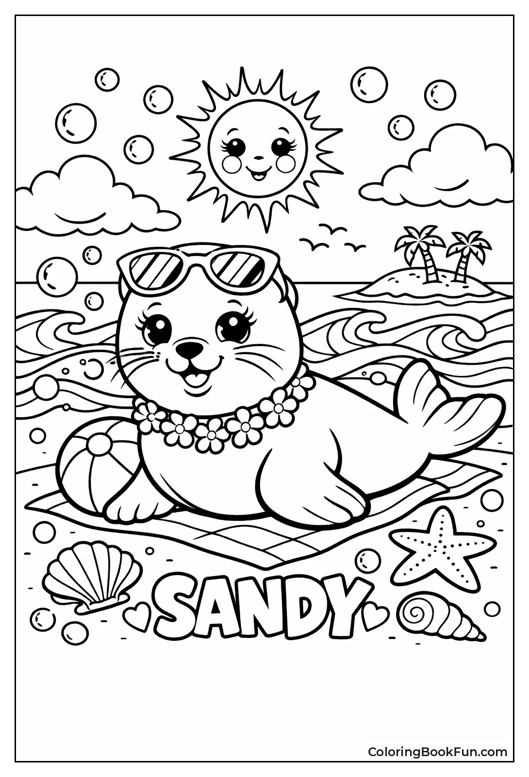 Sandy Seal on Beach