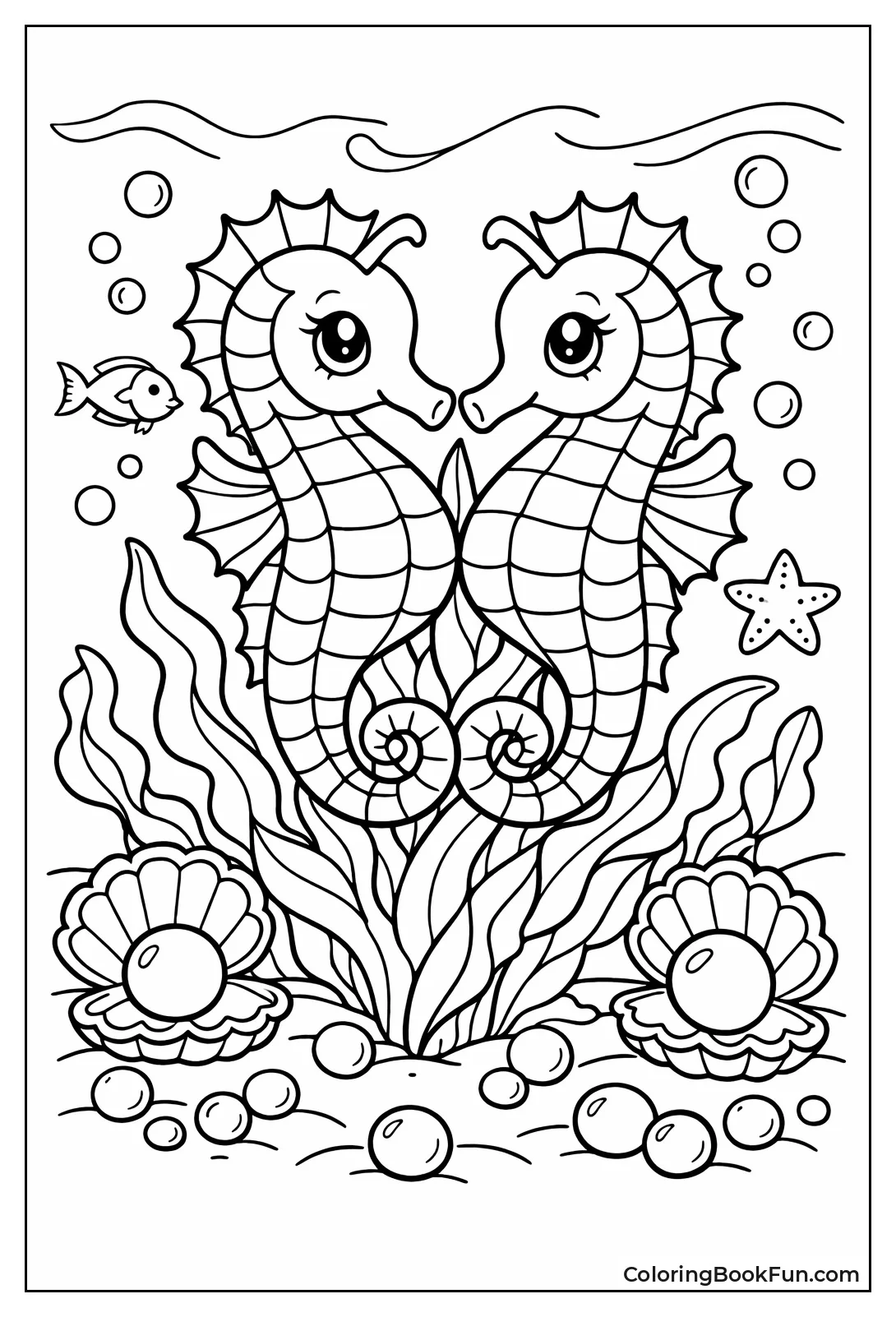 Seahorses Twine Seaweed