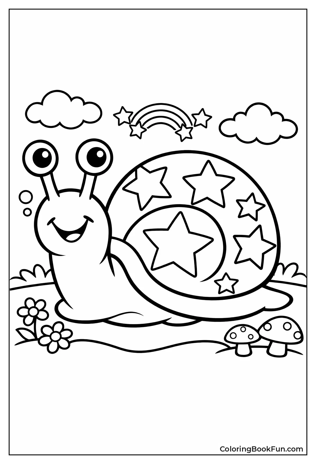 Snail Carries Star Shell