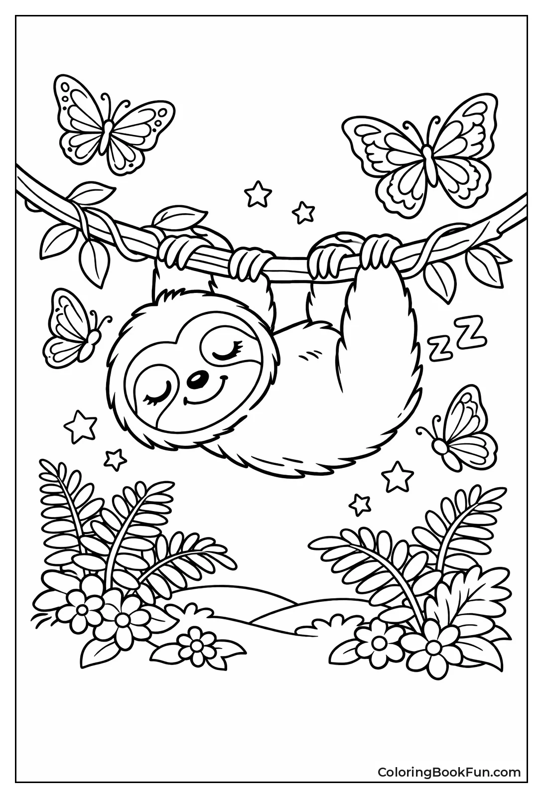 Sloth Naps with Butterflies