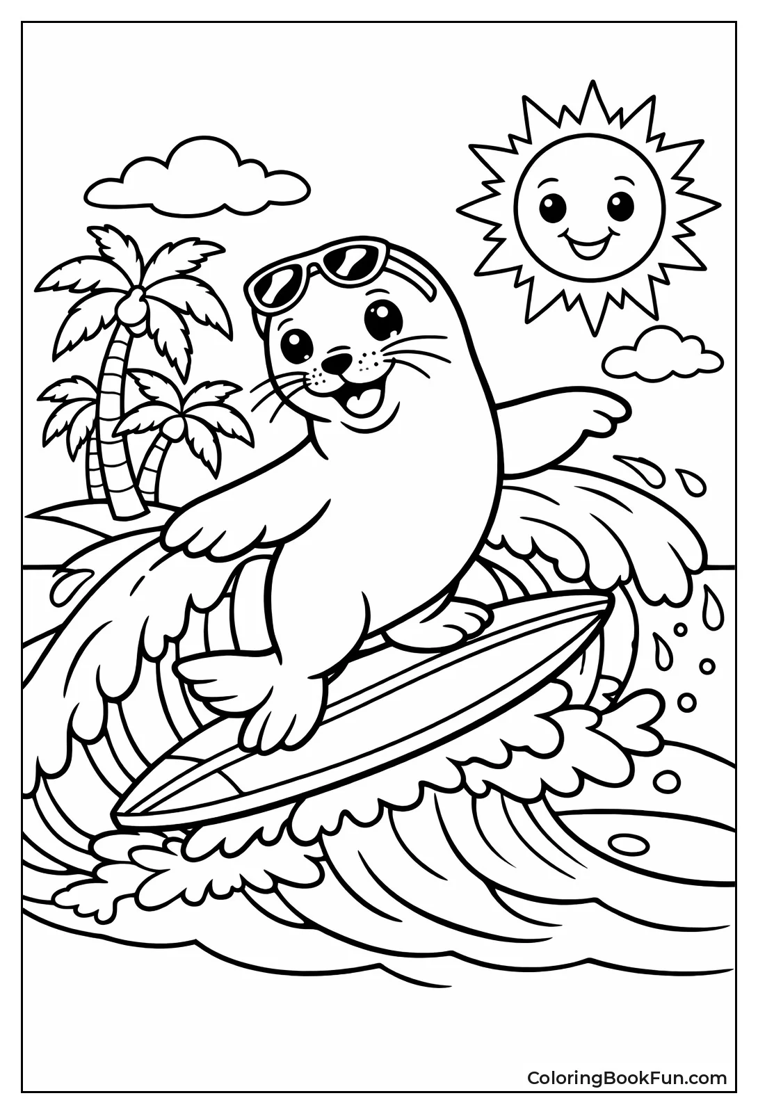 Seal Surfs Giant Wave