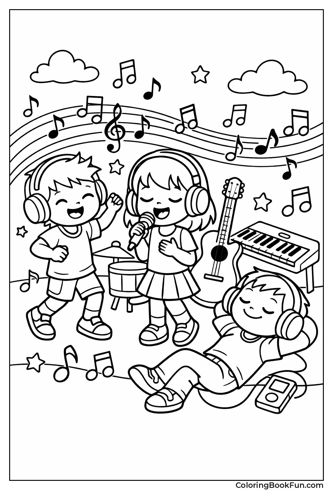 Kids Dancing with Headphones