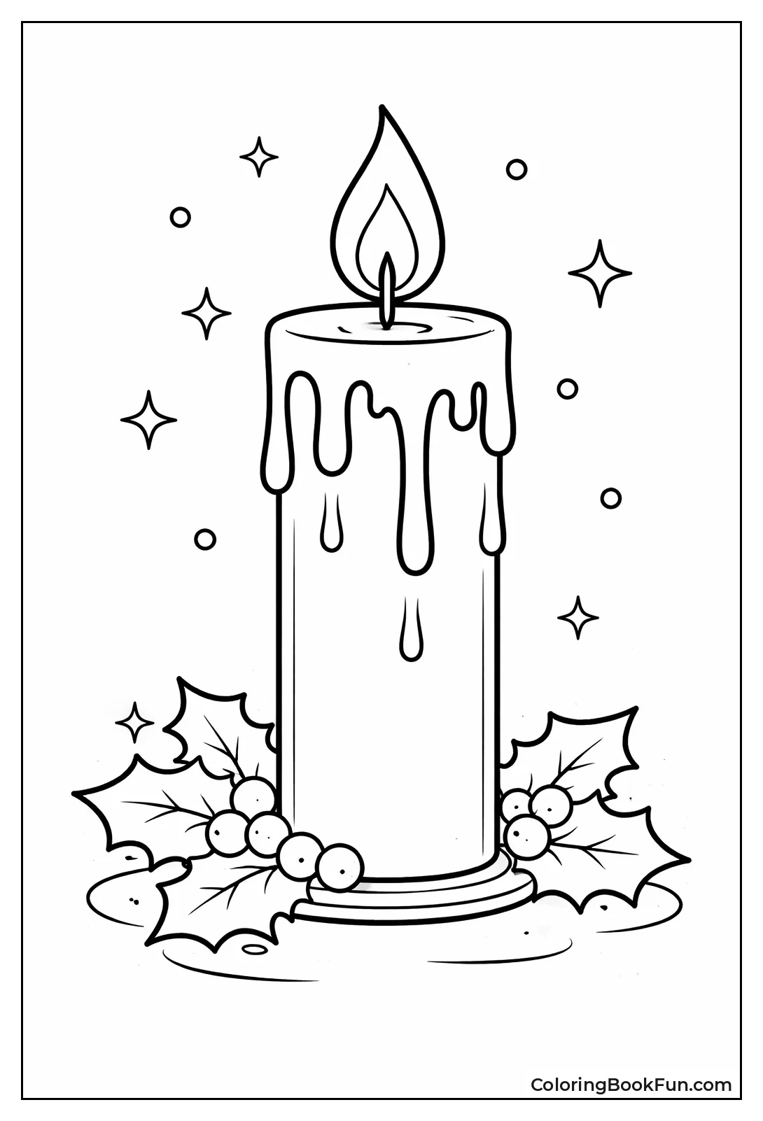 Lit Pillar Candle Dripping Wax