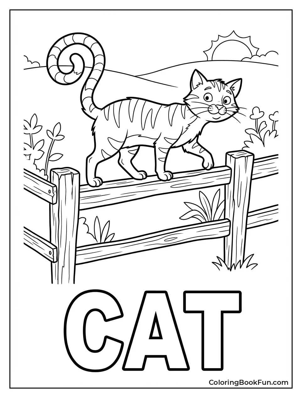 Cat Walks on Fence