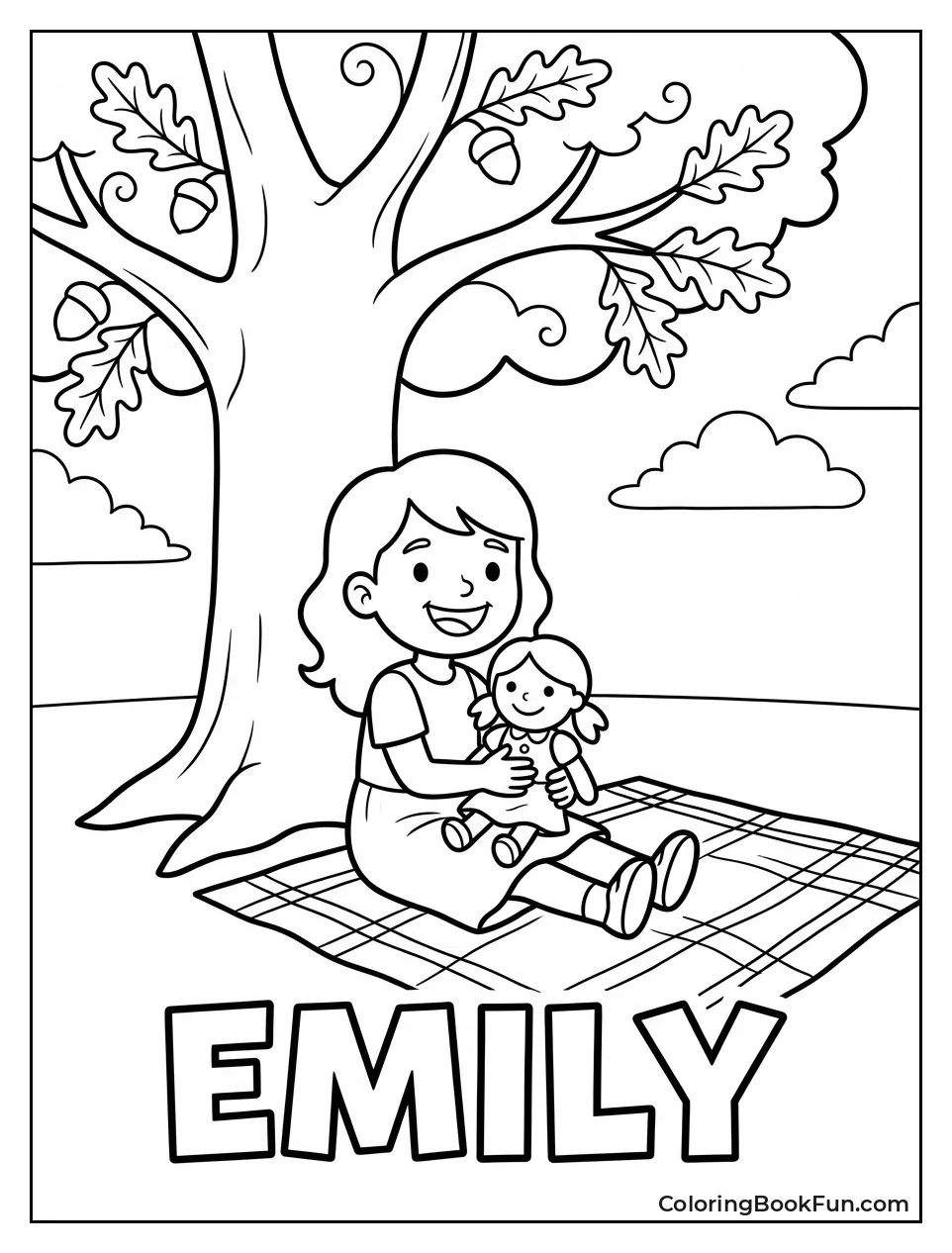 Emily Hugs Doll Lucy