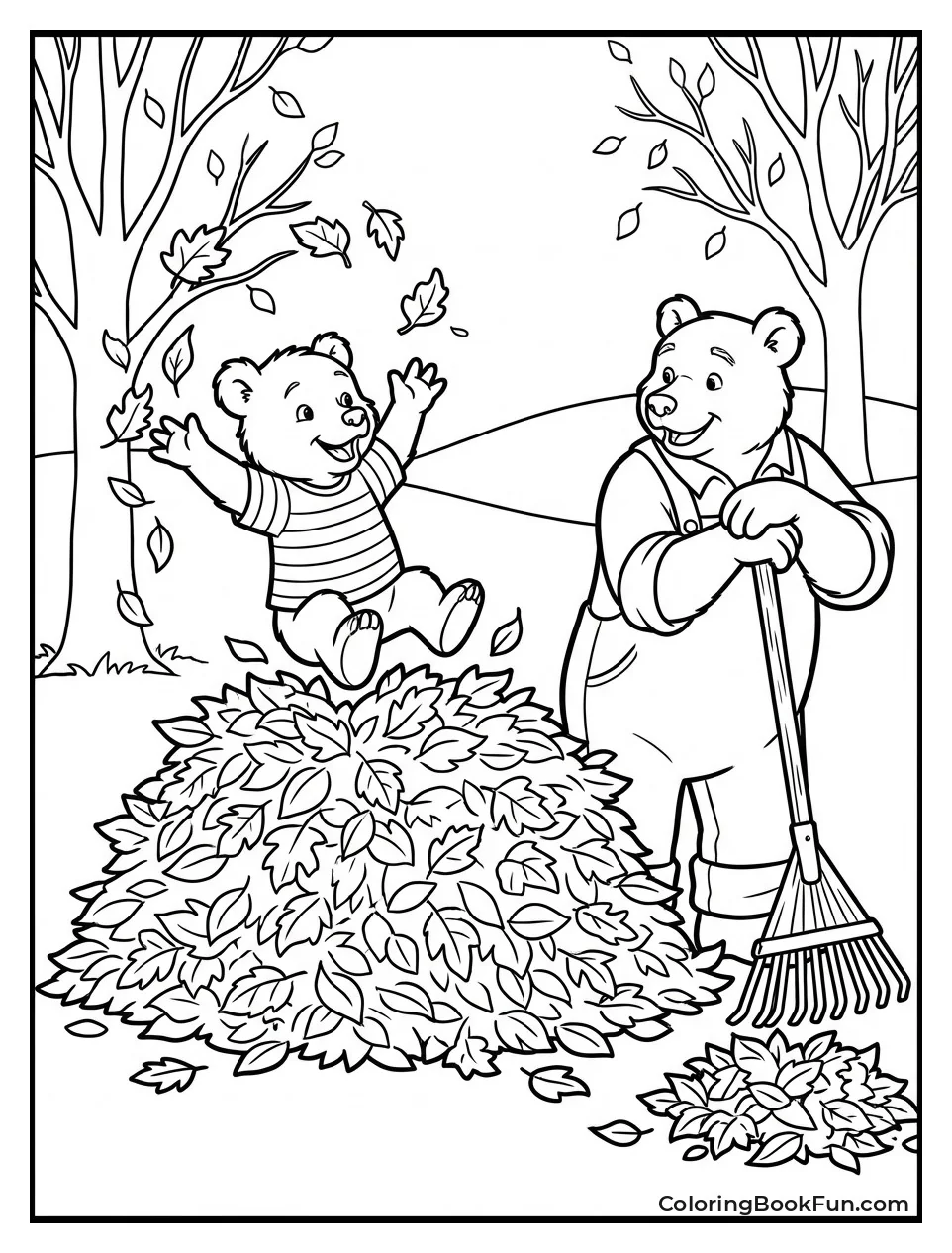 Little Bear Jumps Leaves