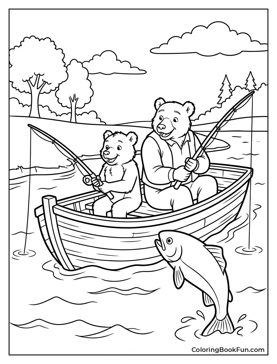 Little Bear Fishes with Dad