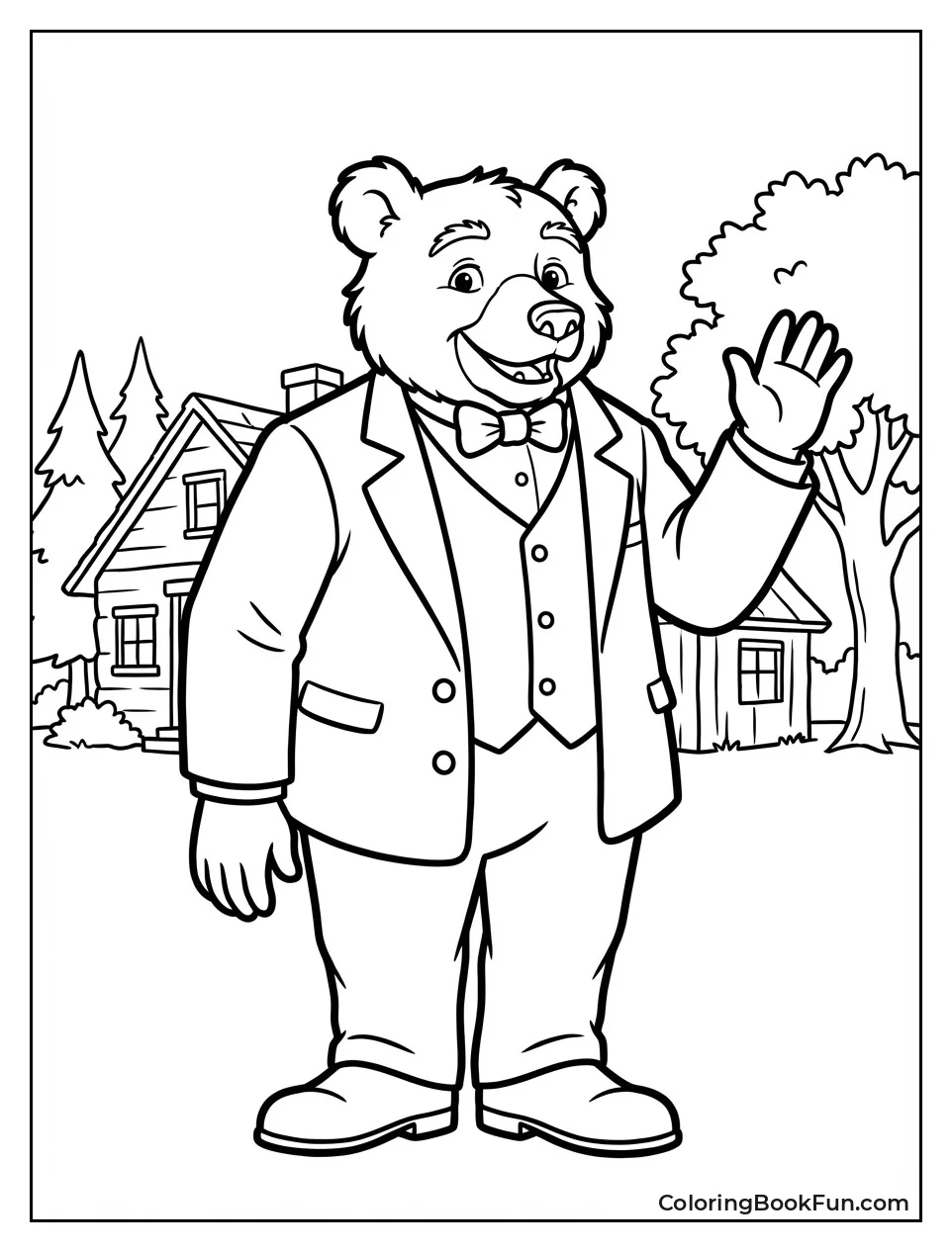 Grandfather Bear Waves Happily