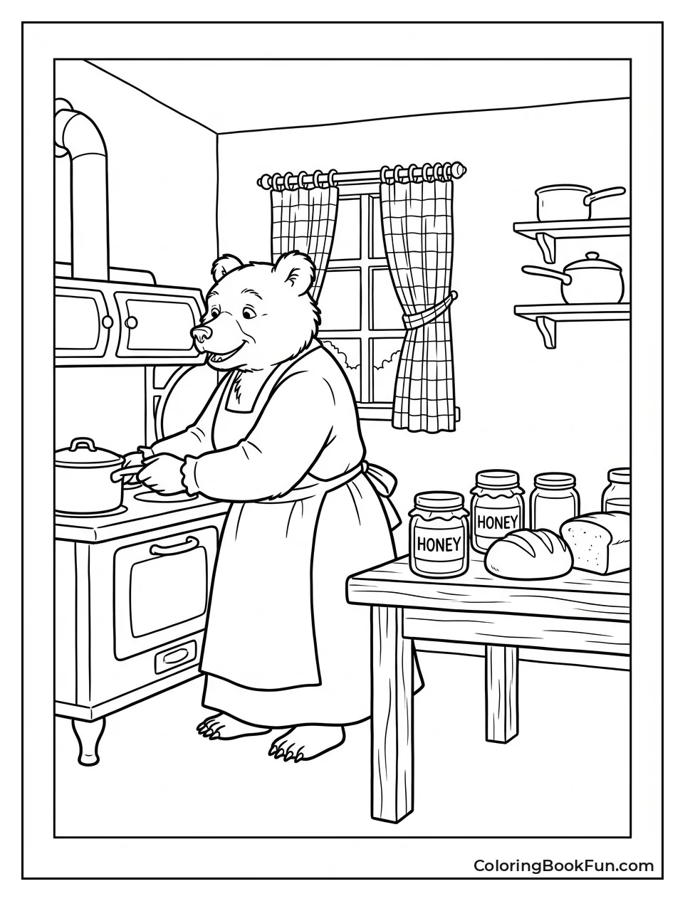 Mother Bear Cooks Dinner