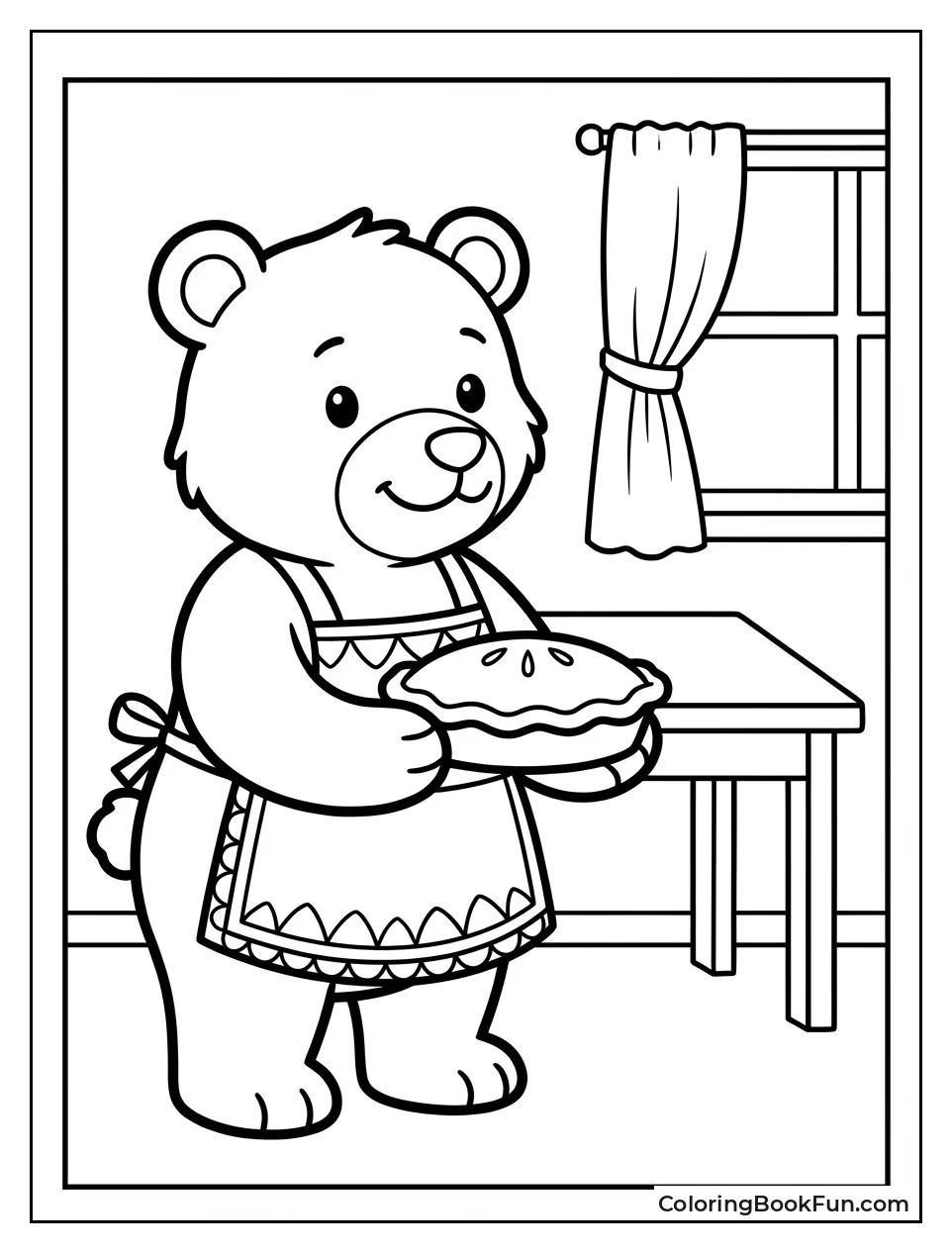 Mother Bear Holds Warm Pie