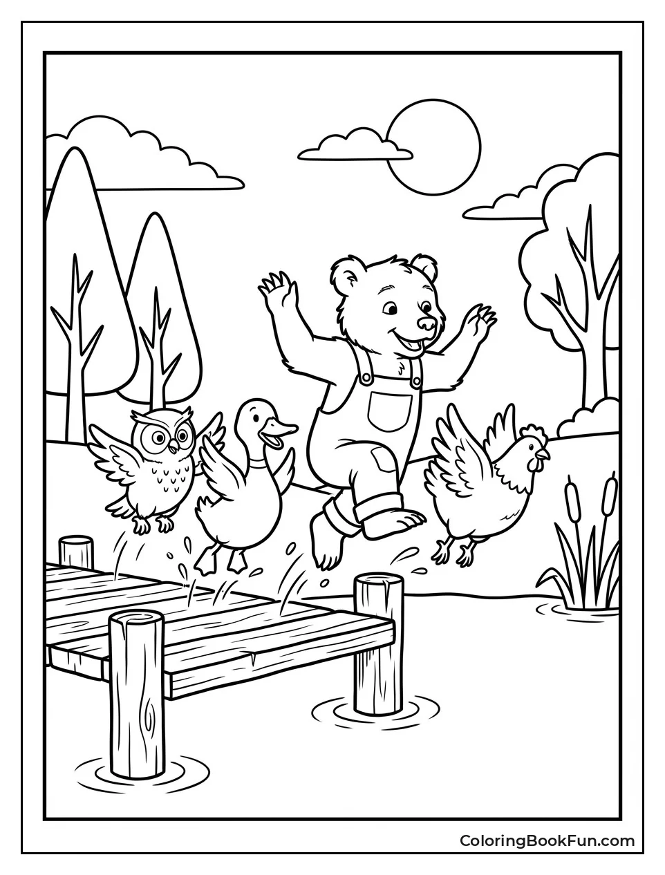 Friends Jump in Lake