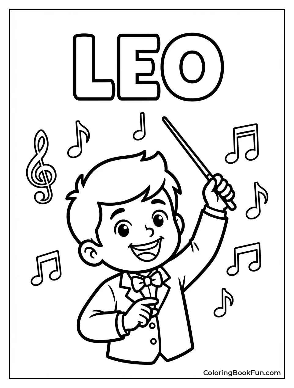 Leo Conducting with Music Notes
