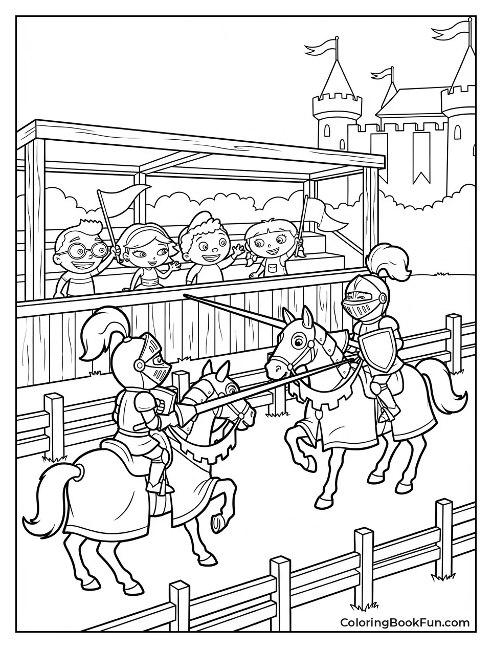 Knights Joust at Tournament