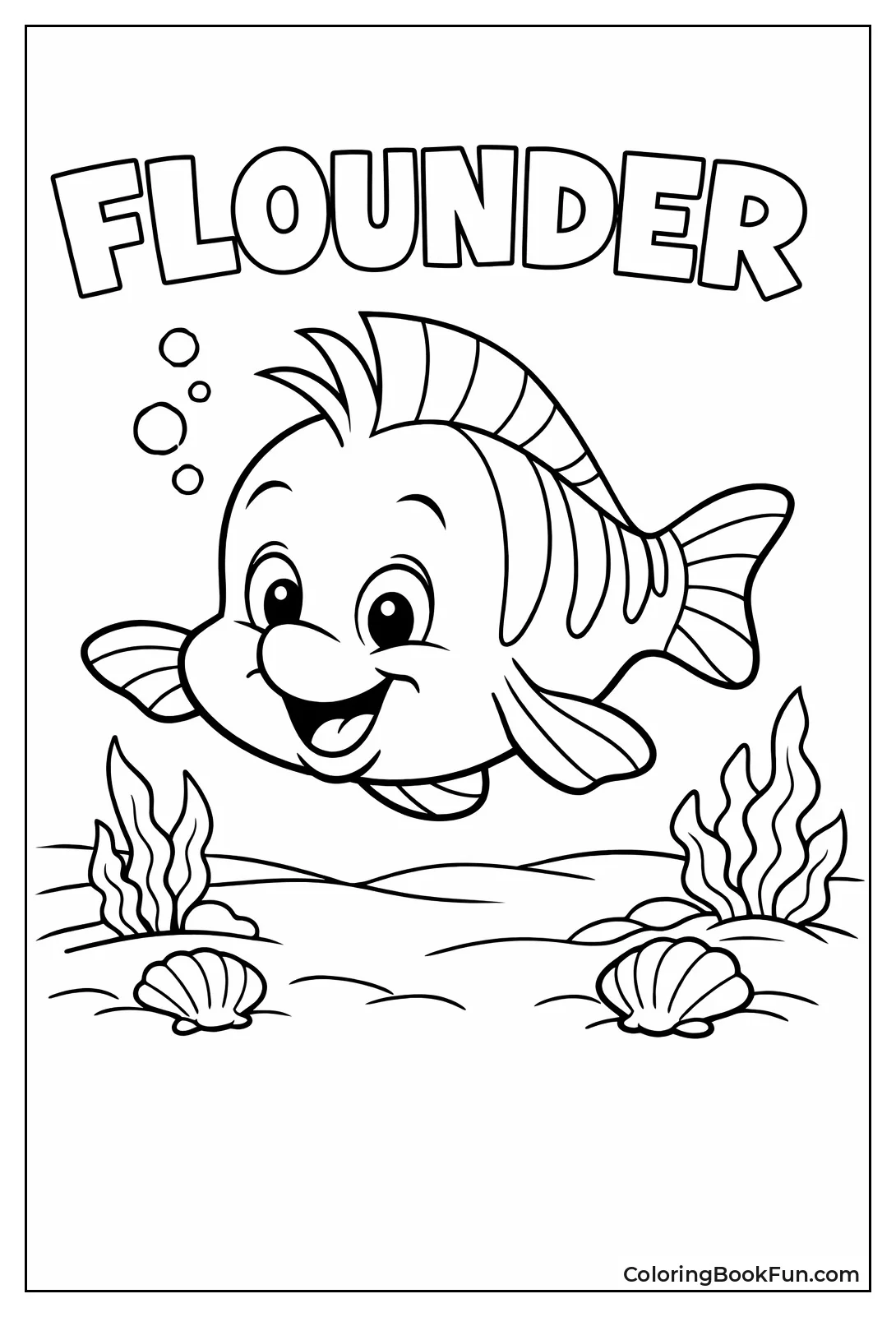Cute Flounder Poses Playfully