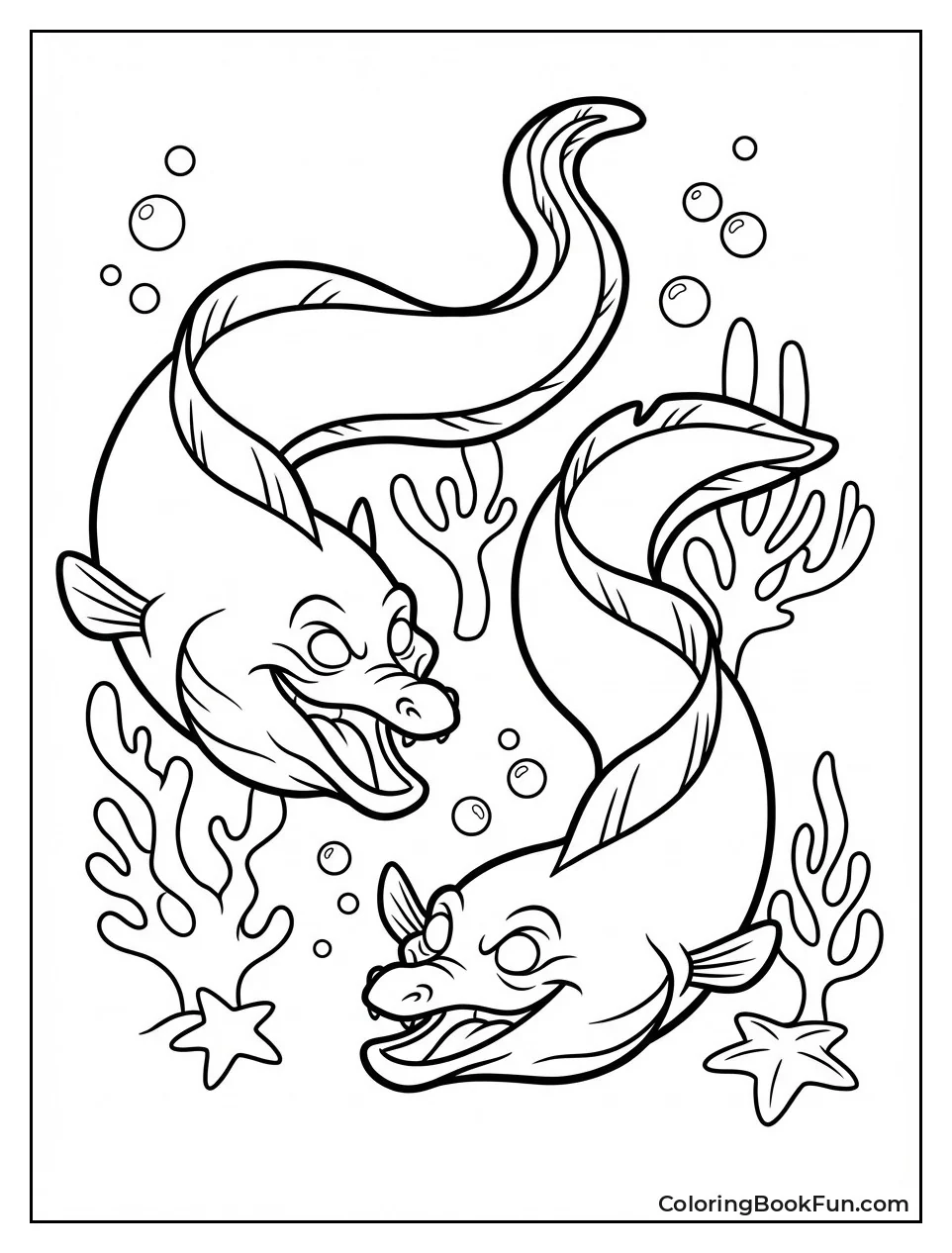 Sneaky Eels Grin Together