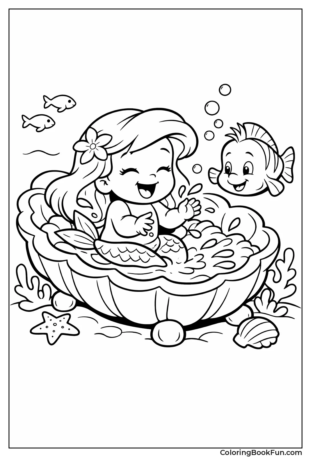 Baby Ariel Splashes Playfully