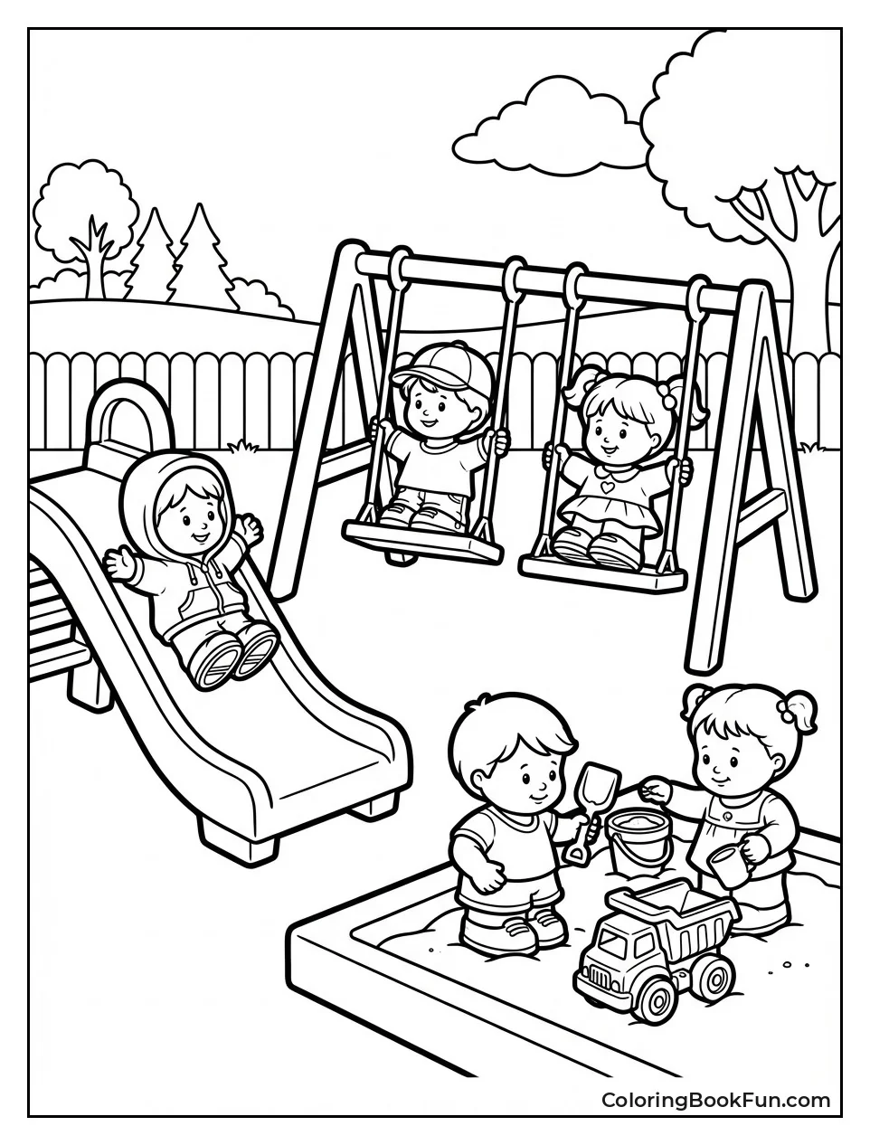 Kids Play on Playground