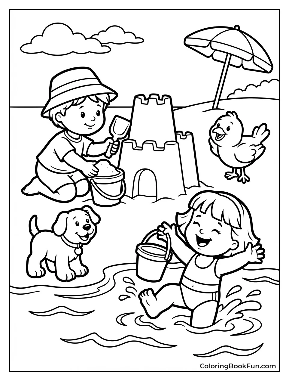 Kids Build Sandcastles