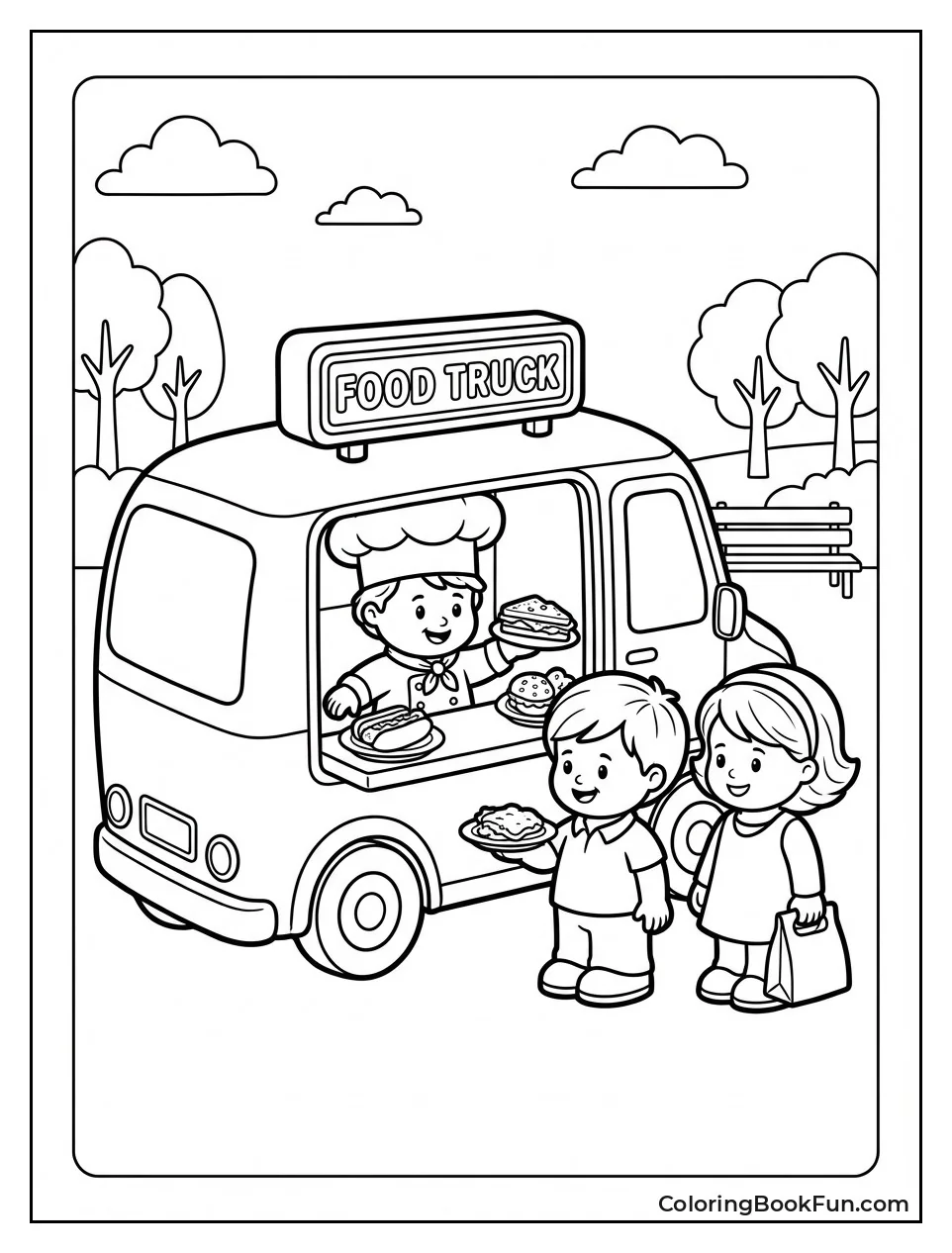 Chef Serves Food Truck