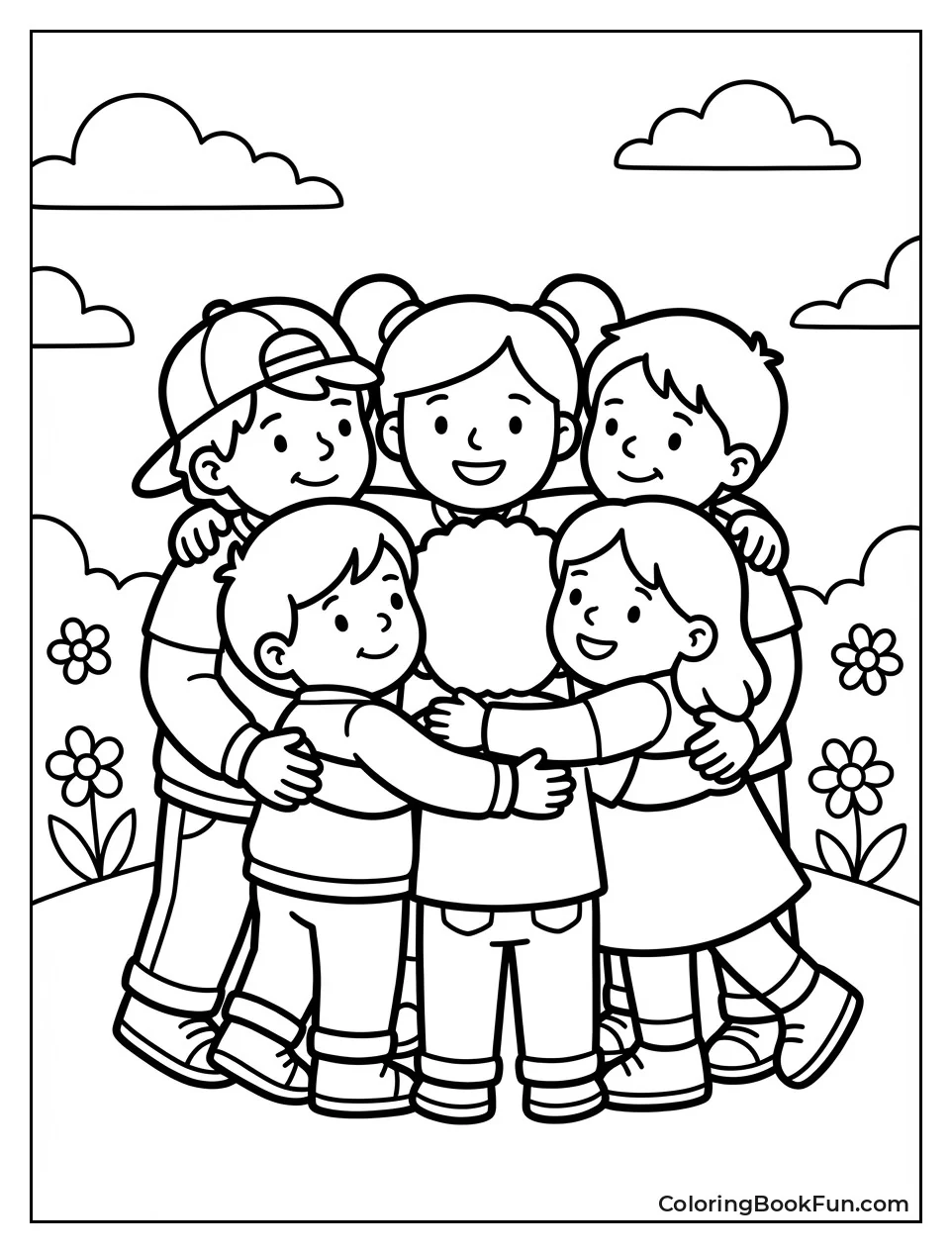 Friends Share Group Hug