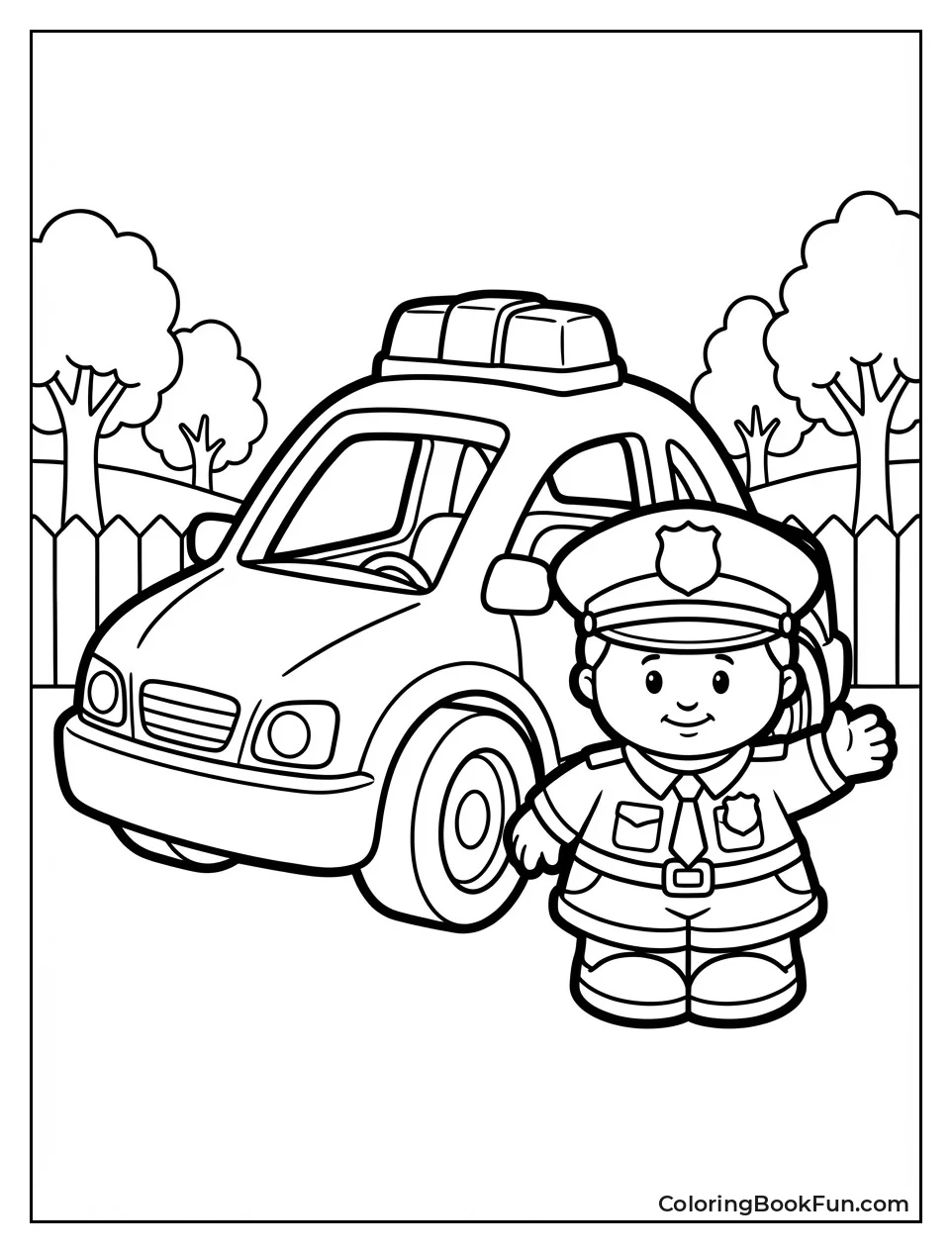 Officer by Patrol Car