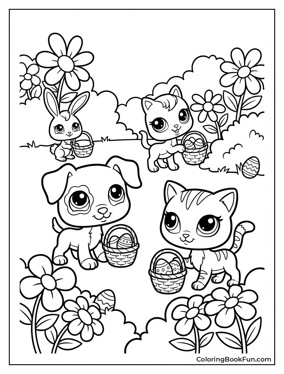 Pets Hunt Easter Eggs