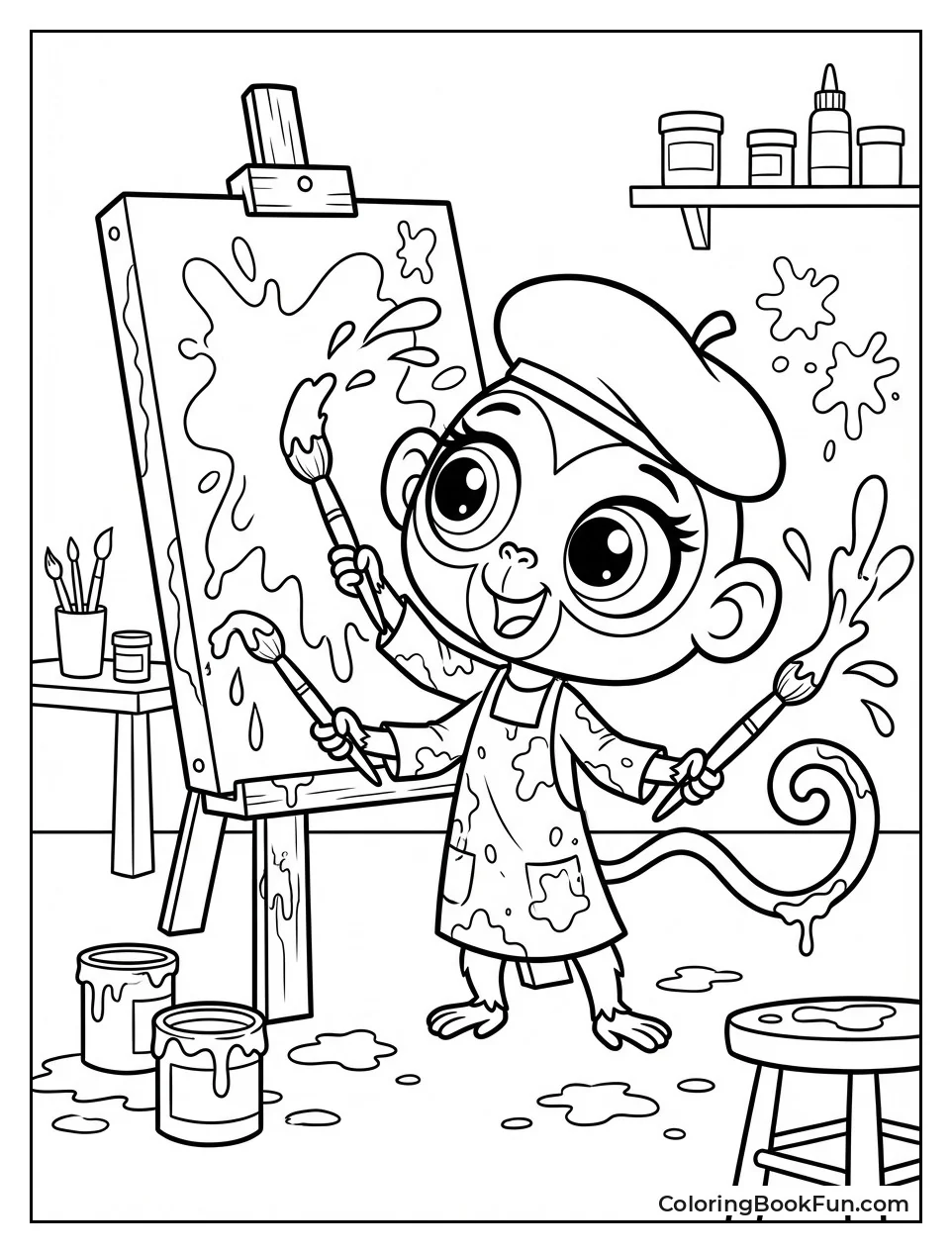 Minka Throws Colorful Paint