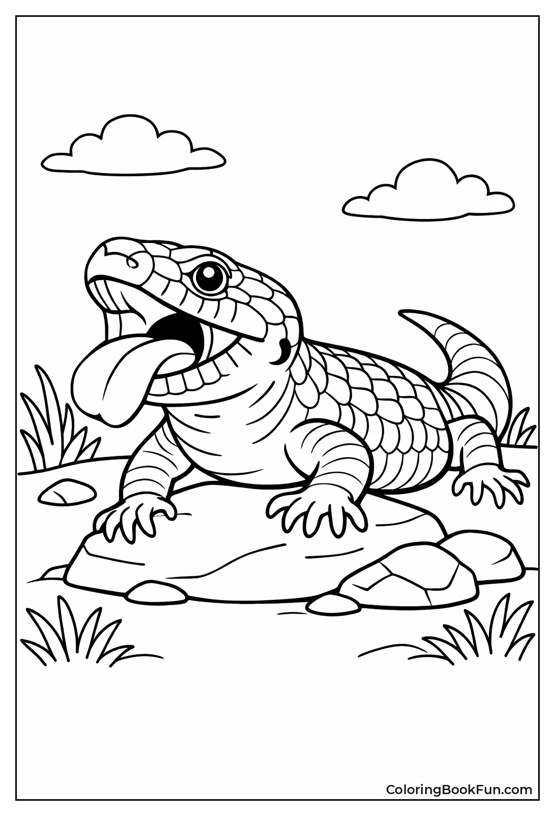 Skink Shows Blue Tongue