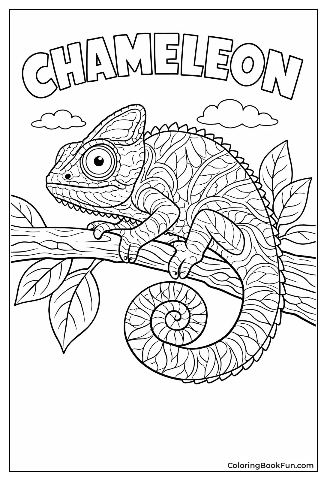 Chameleon Camouflages on Branch