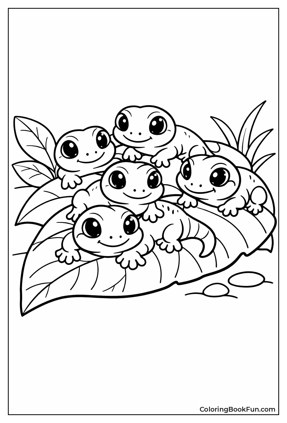 Tiny Baby Geckos on Leaf