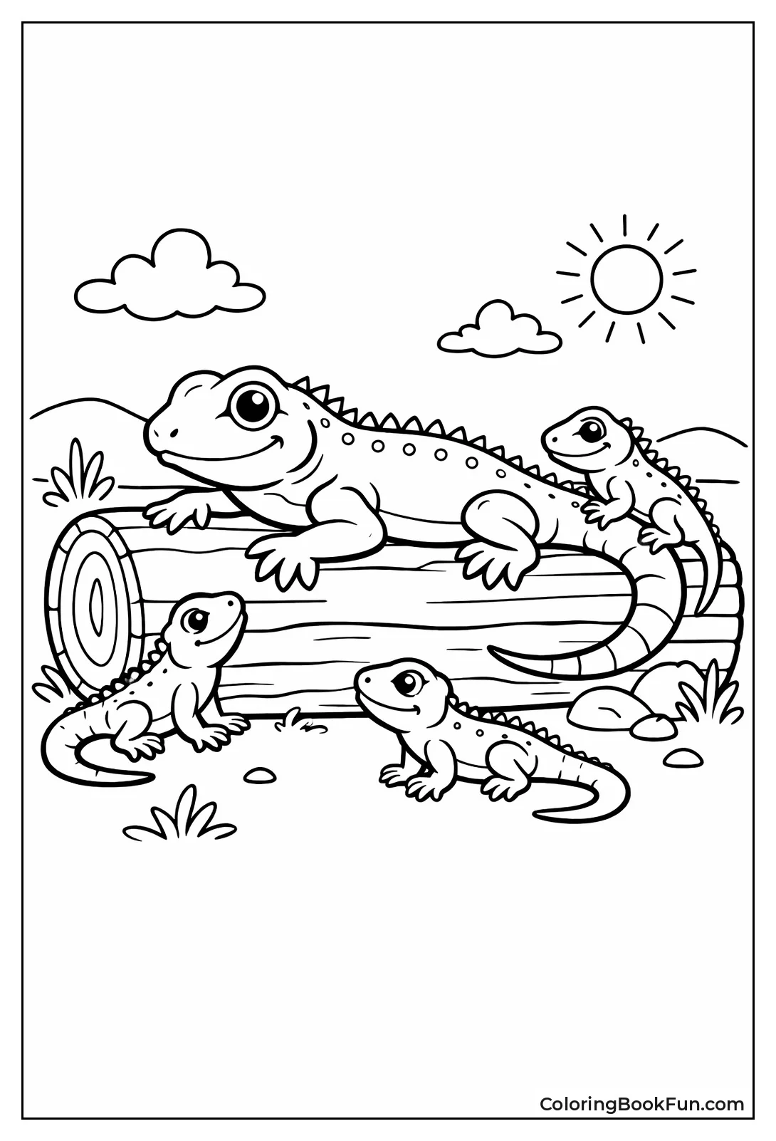 Mother Lizard with Babies