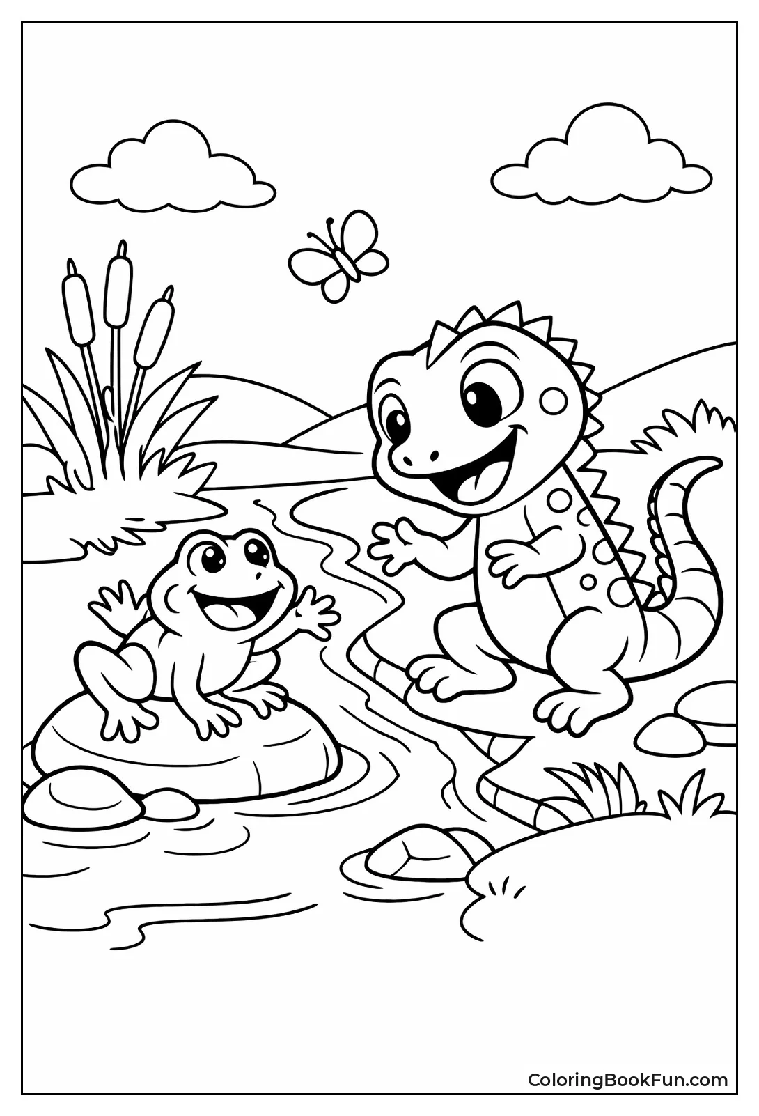 Lizard Plays with Frog