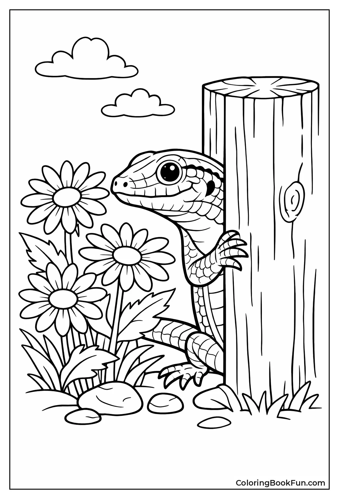 Skink Peeks from Fence