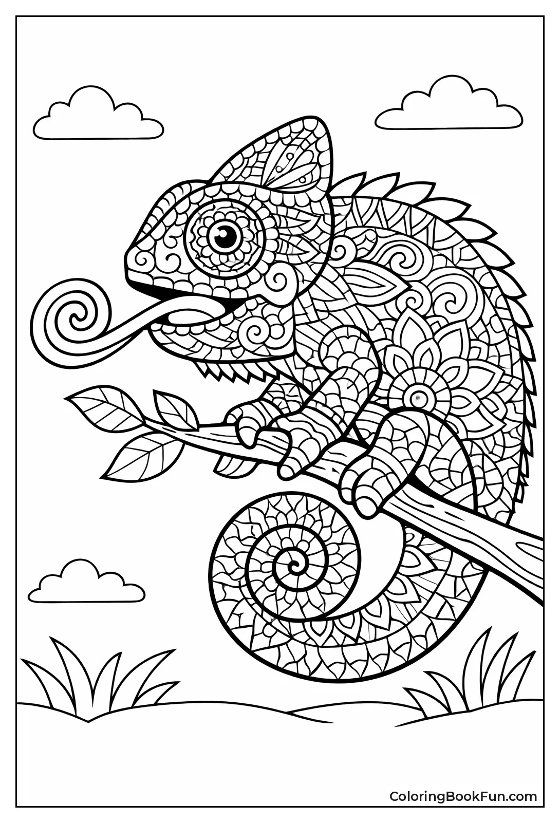 Chameleon Swirls in Mandala